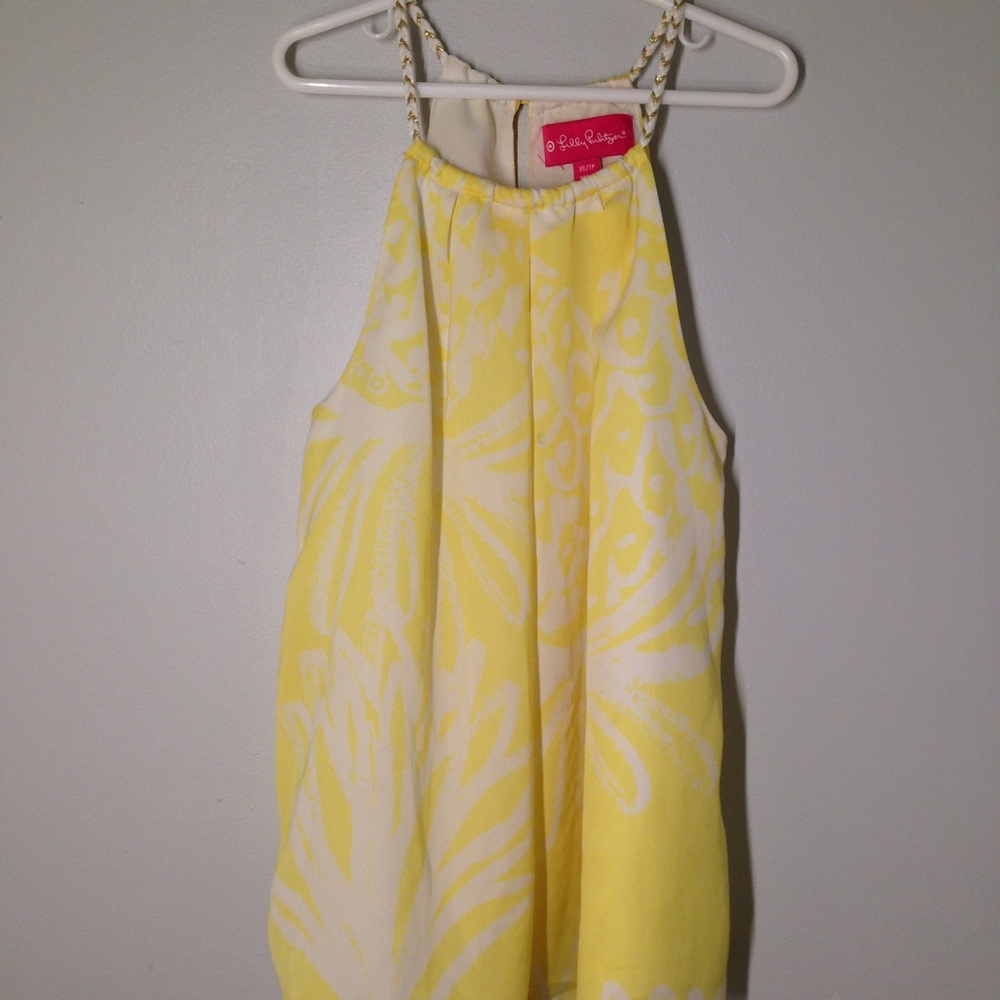 Lilly Pulitzer yellow halter top.